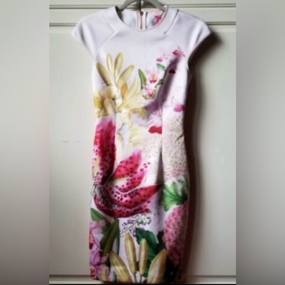 Ted Baker London Floral Cap Sleeve Midi Dress - Picture 3 of 7